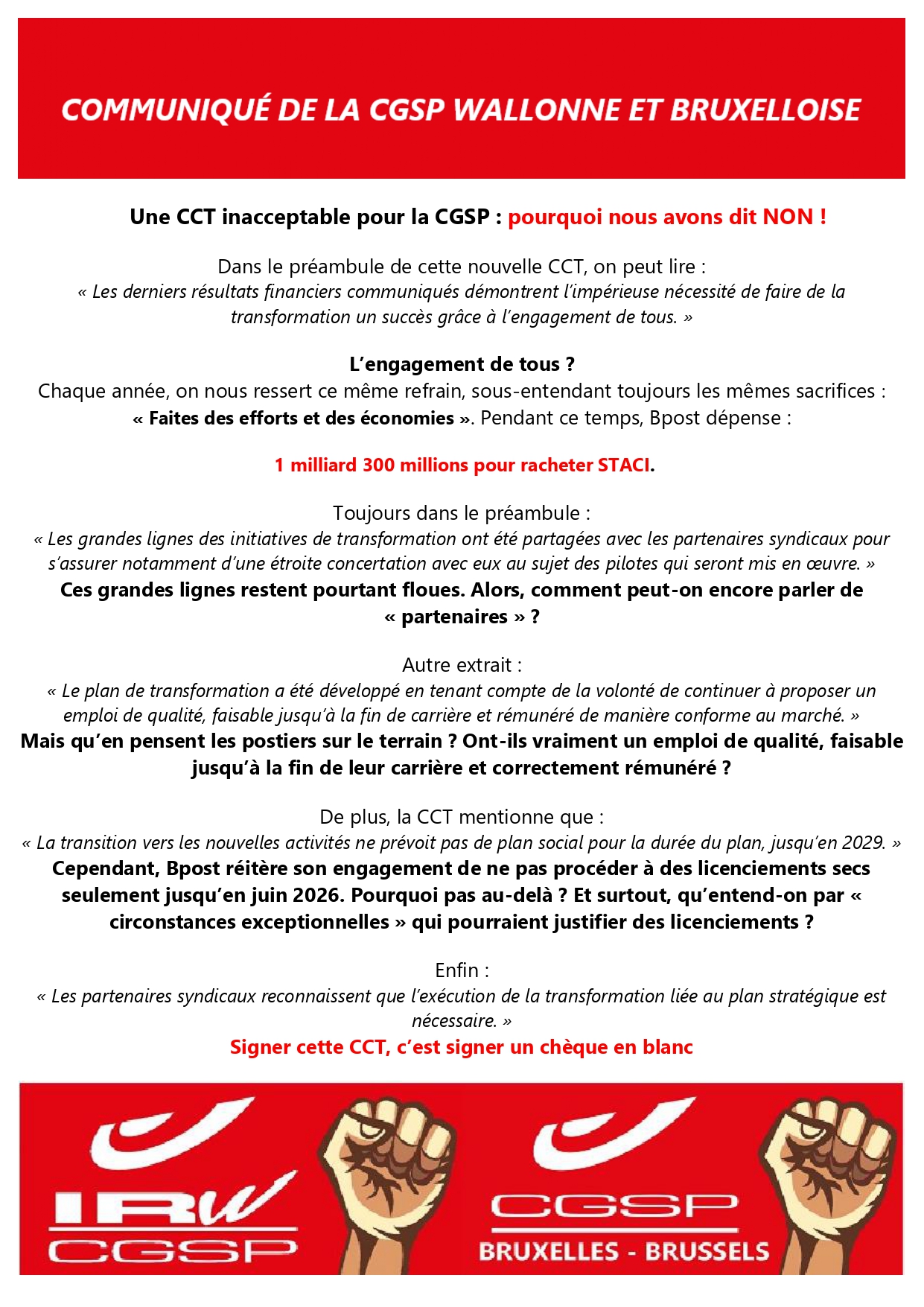 CCT 2025 inacceptable pour la CGSP FINAL page 0001